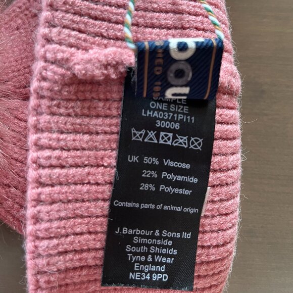 Barbour Dover Pom Beanie - Blush Pink - Picture 4 of 4